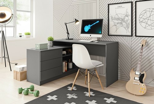Schreibtisch mit kommode teo - mit,